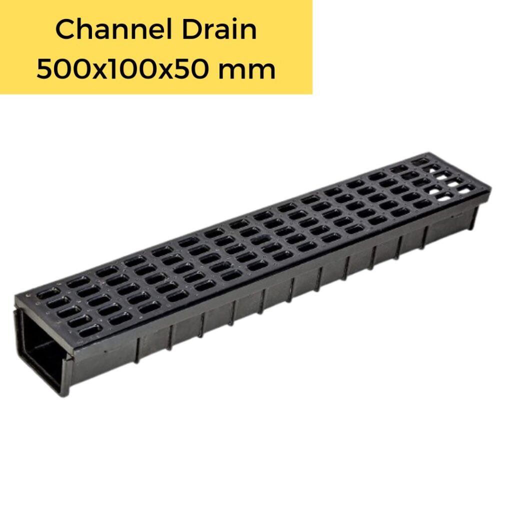 PP Channel Drain 500x100x50 mm - Durable Surface Drainage Solution