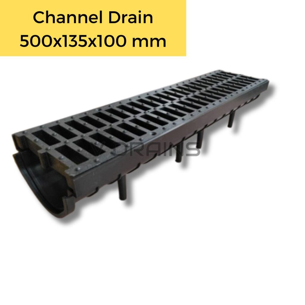 PP Channel Drain 500x135x100 mm - Surface Drainage Solution