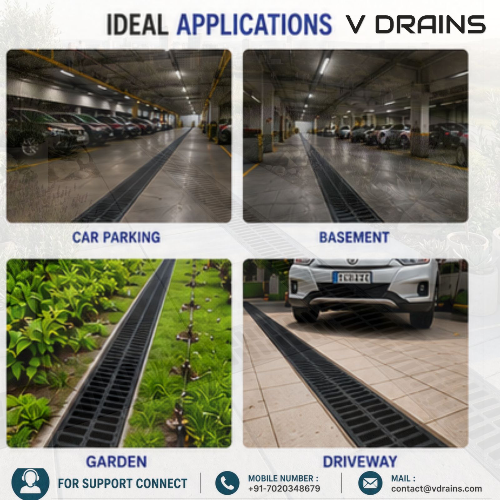 Channel Drain Grating in Plastic