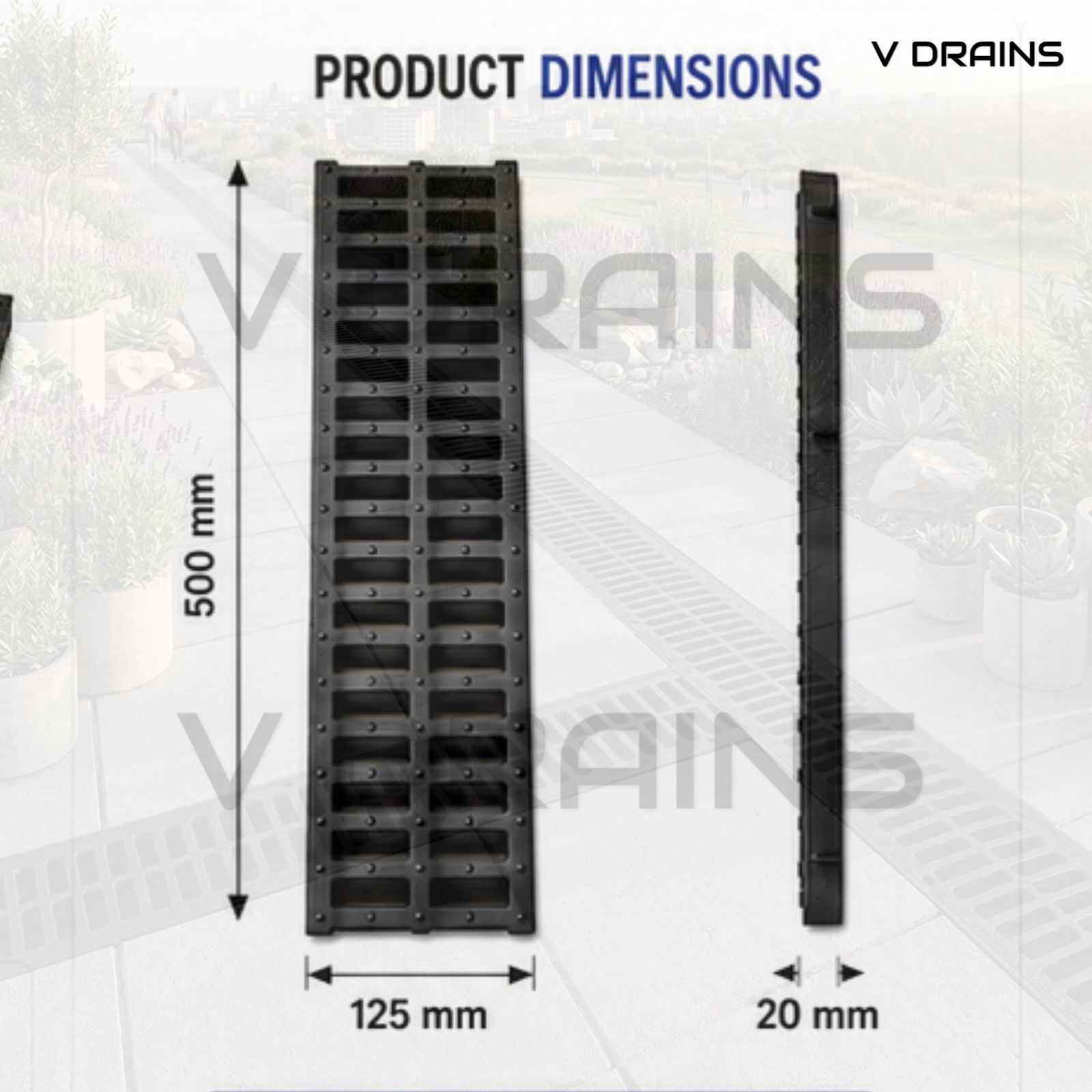 Channel Drain Grating in Plastic